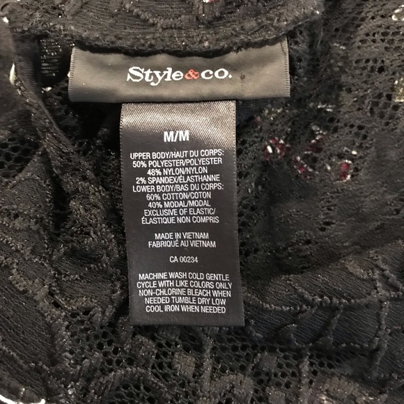 Womens Style & Company Floral &Lace top - Picture 5 of 5